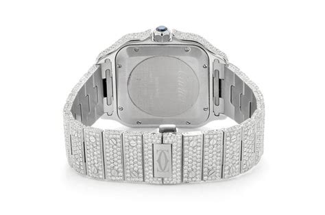 iced out cartier santos 100 replica|cartier santos 4072 watch.